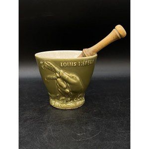 Schering Louis Hebert Ceramic Mortar & Wood Pestle Apothecary Pharmaceutical